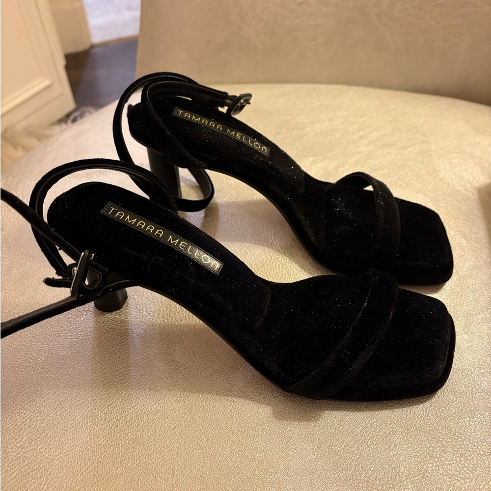 NWT! Tamara Mellon Sparkly Velvet Heels
